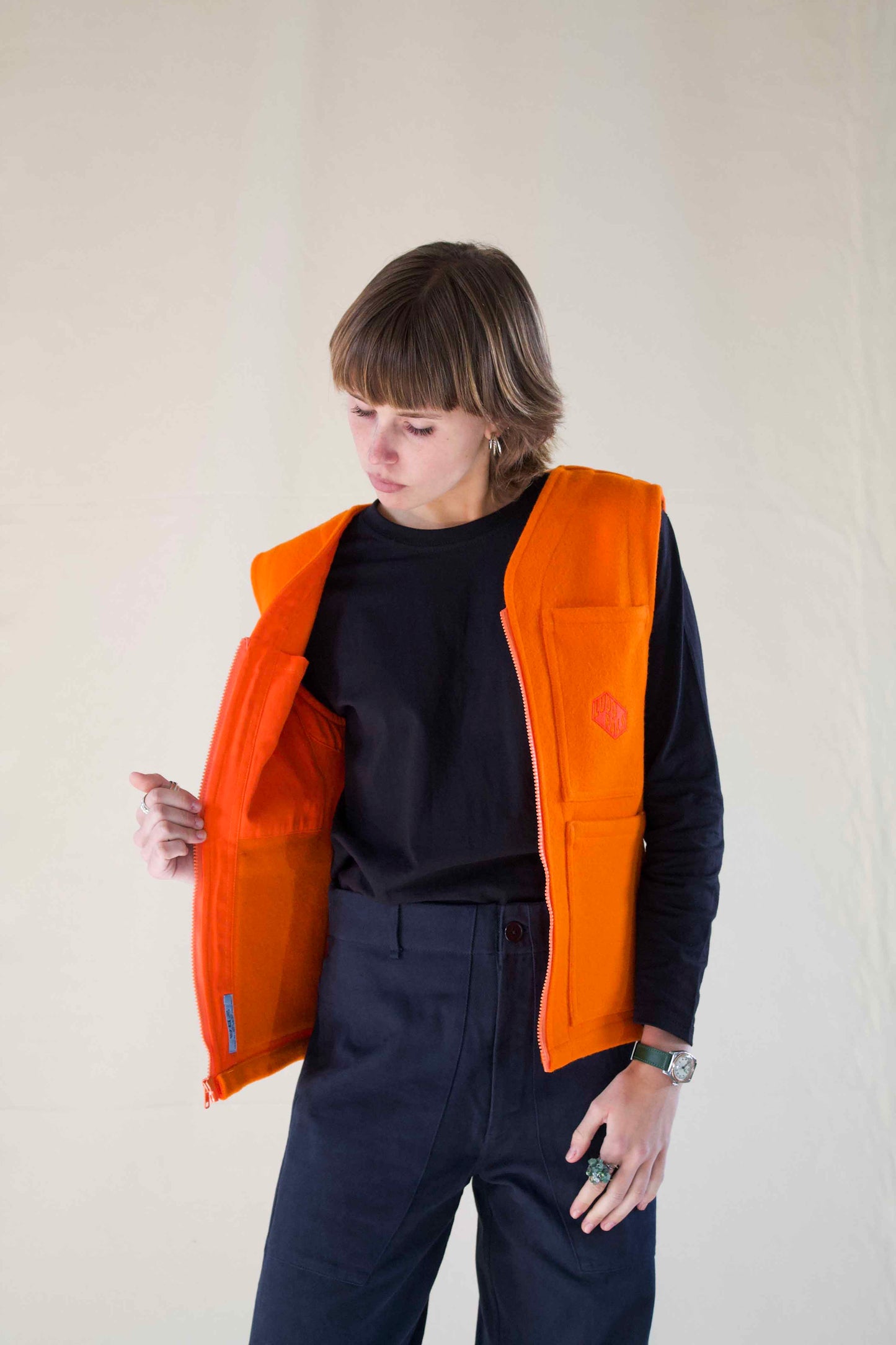 Doing Things Vest — Fifth Element Orange Wool