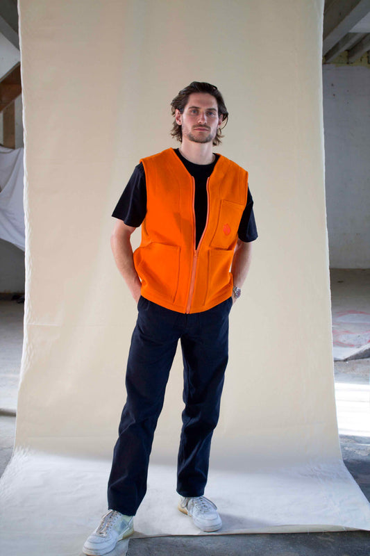 Doing Things Vest — Fifth Element Orange Wool