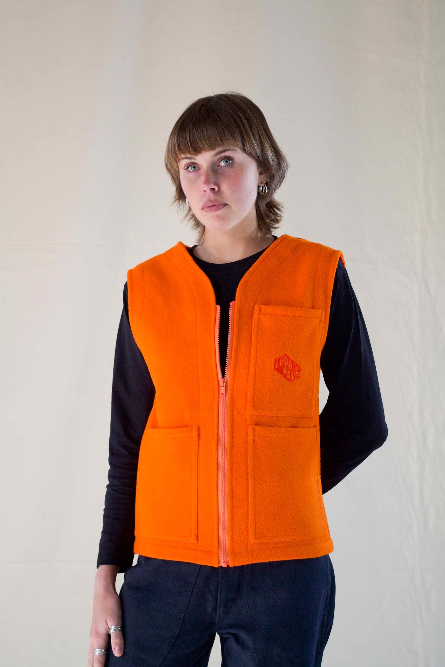 Doing Things Vest — Fifth Element Orange Wool