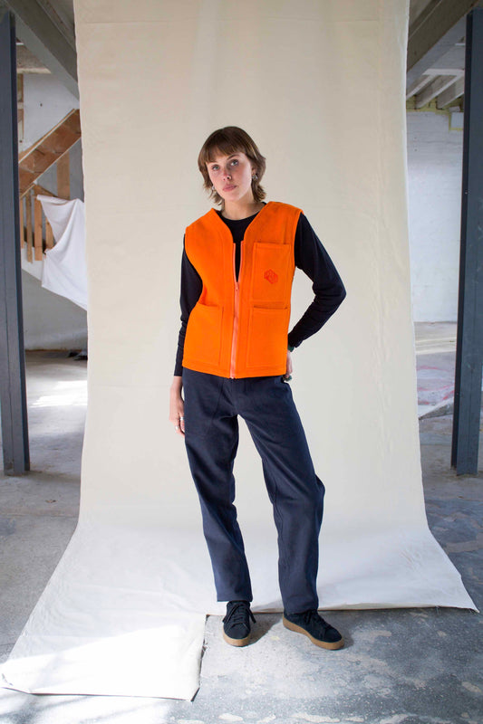 Doing Things Vest — Fifth Element Orange Wool
