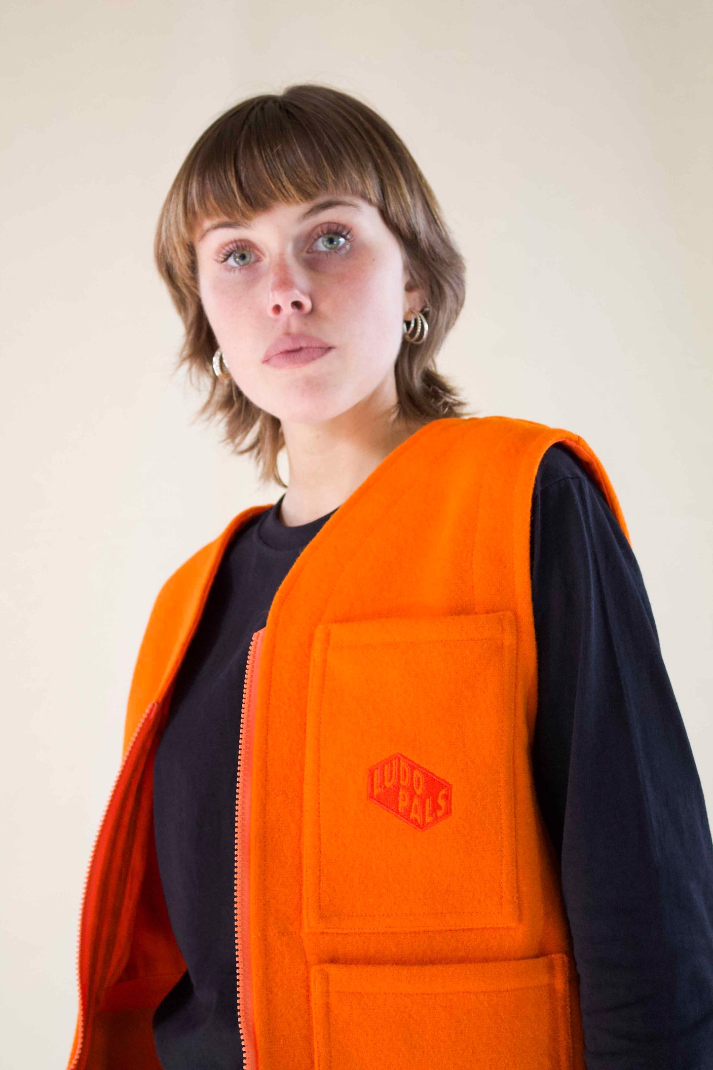 Doing Things Vest — Fifth Element Orange Wool