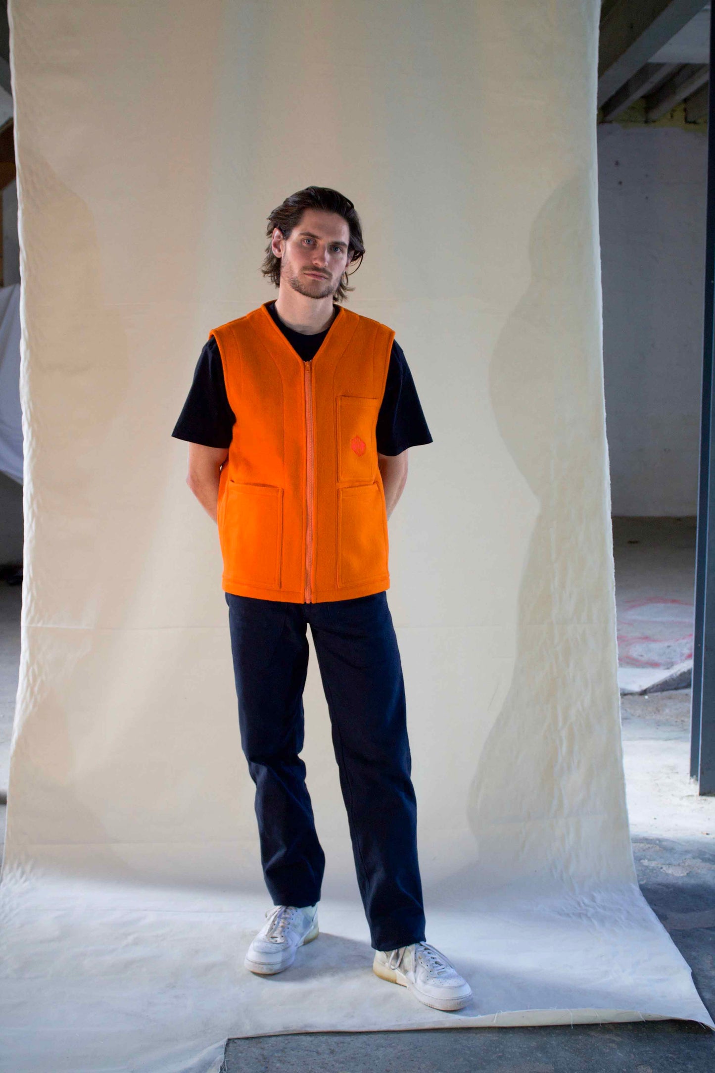 Doing Things Vest — Fifth Element Orange Wool